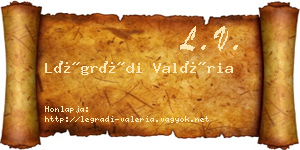 Légrádi Valéria névjegykártya